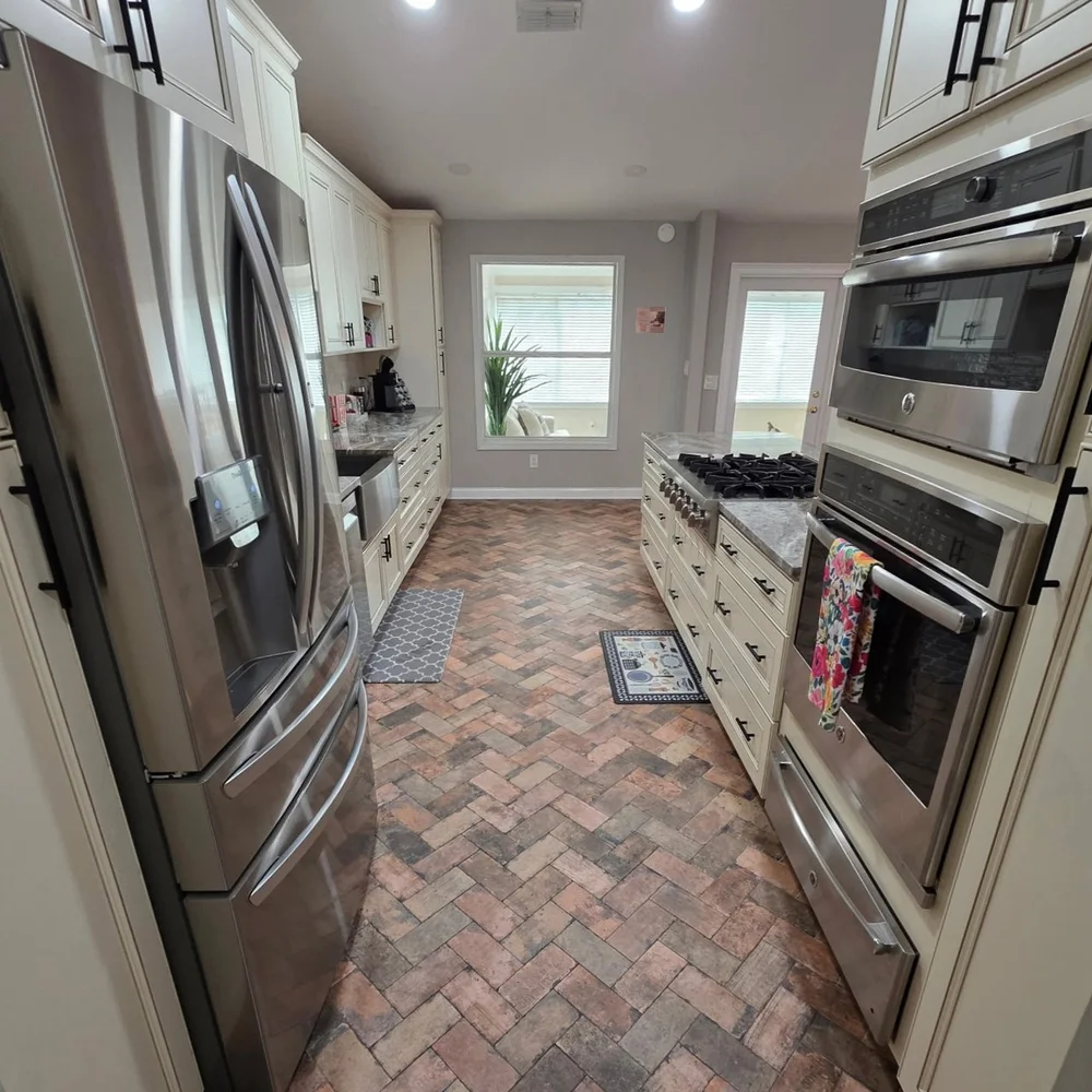 Deep cleaned kitchen with stone counters